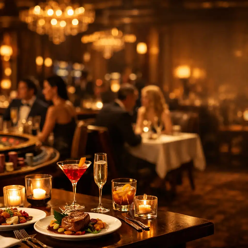 Elegancka restauracja z wieczorem kasynowym